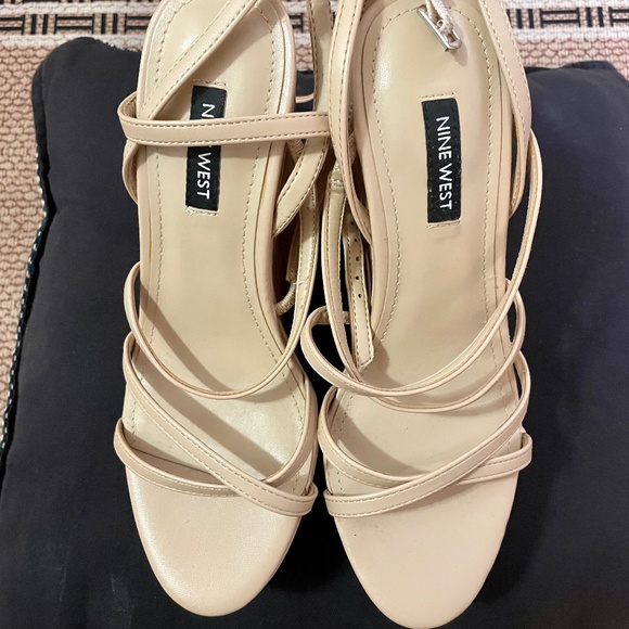 Nine West Nude Strappy Wedges - Picture 2 of 2